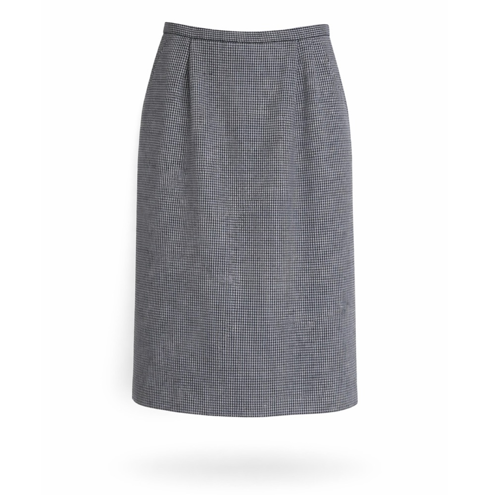 Pendleton Vintage Virgin Wool Classic Black White Houndstooth Straight Skirt 12